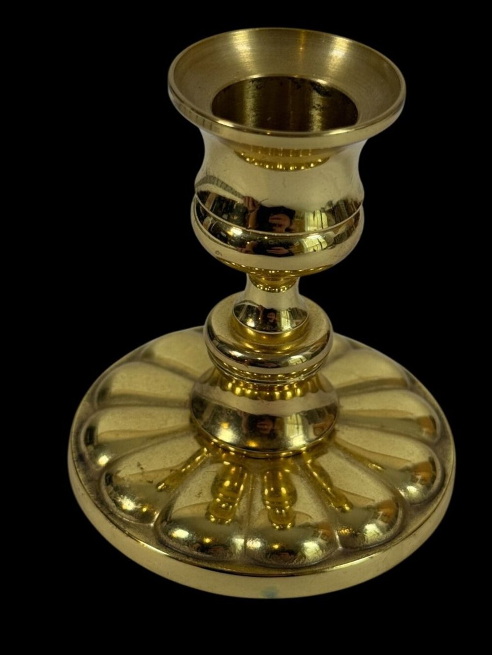 Baldwin Polished Brass Fluted Tape Candle Holder 3" candlestick Dark Academia